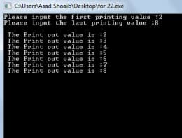 C++ For Loop