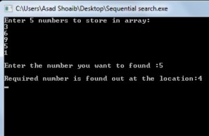 Sequential search in C++ example